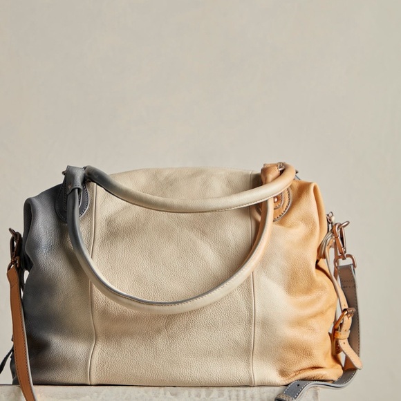 Free People We The Free Ombre Emerson Tote Bag Italian Straw Ombré NWT - Picture 3 of 5